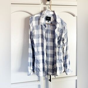 RAILS Women’s Blue White Plaid Flannel Button Up Shirt XS